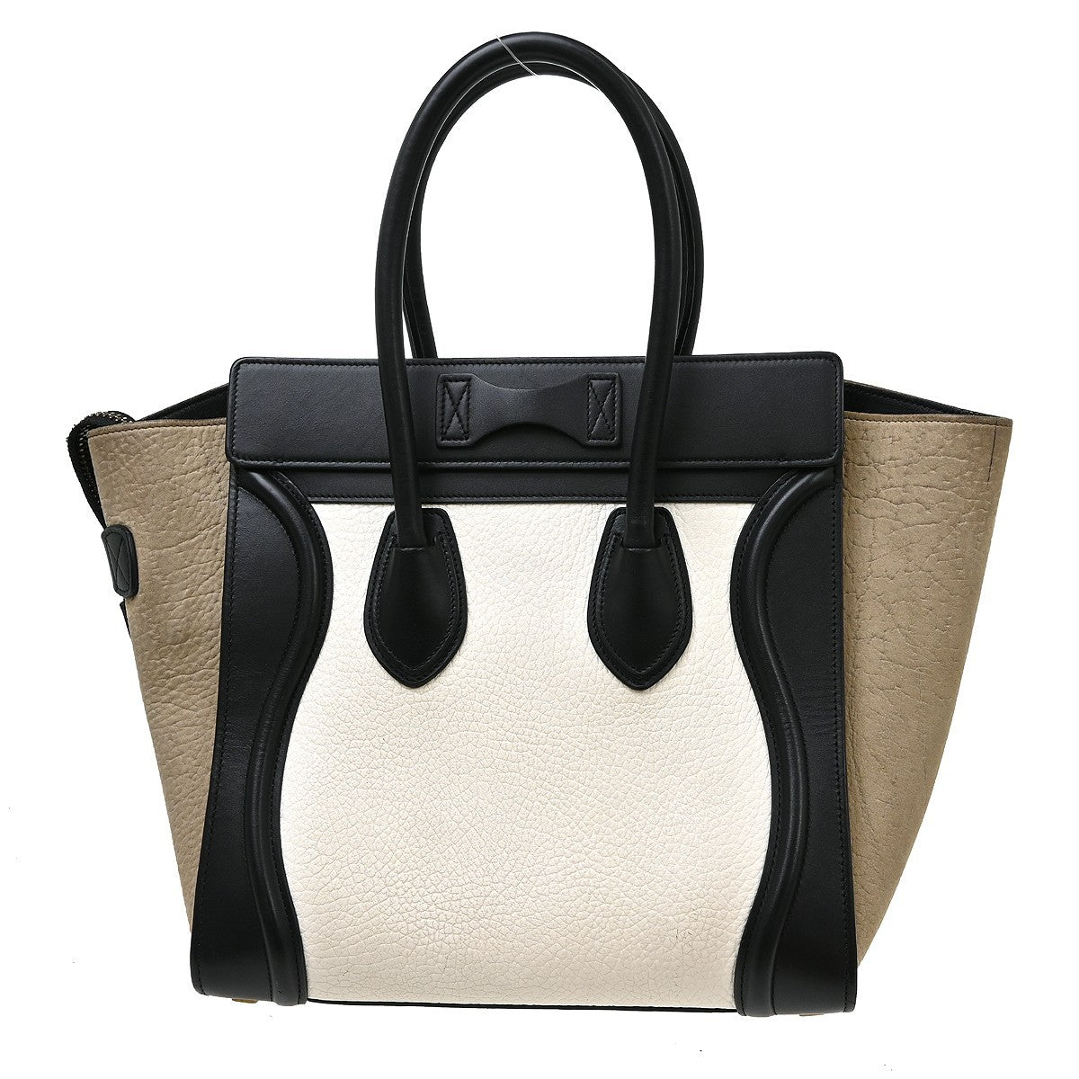 Celine Tricolor Luggage Leather Beige Leather Handbag (Pre-Owned)