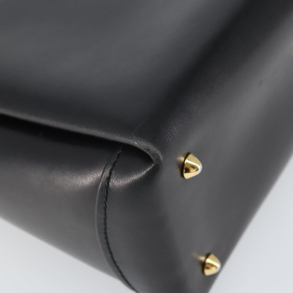 Gucci Vintage Leather Black Leather Handbag (Pre-Owned)