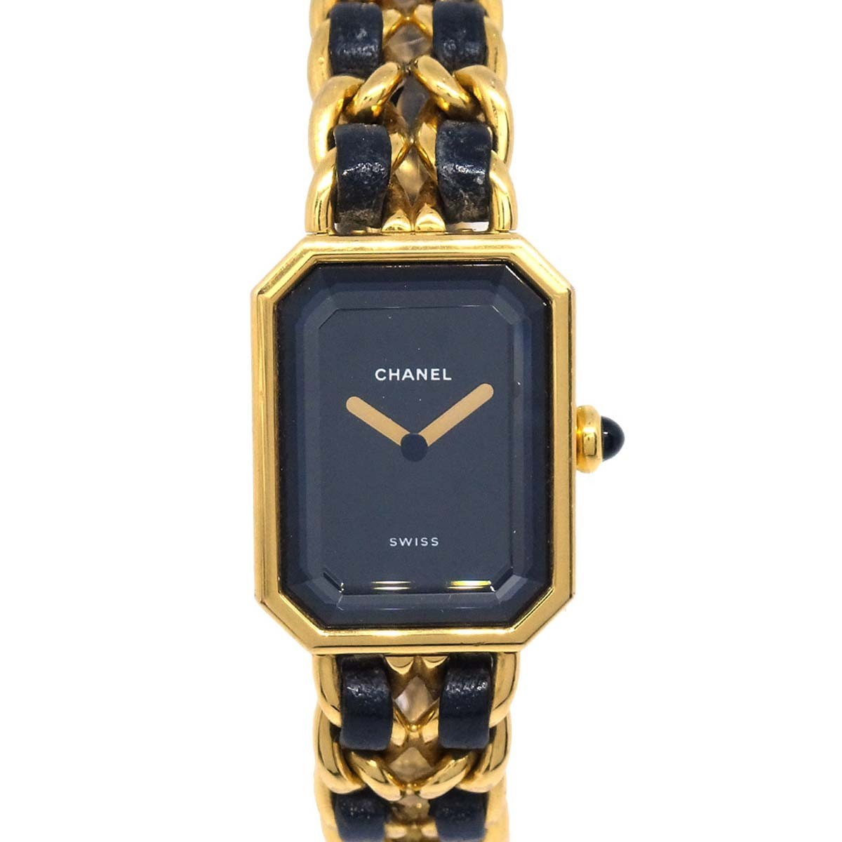Chanel Premiere Rock Quartz Plated Metal And Leather Watch (Pre-Owned)