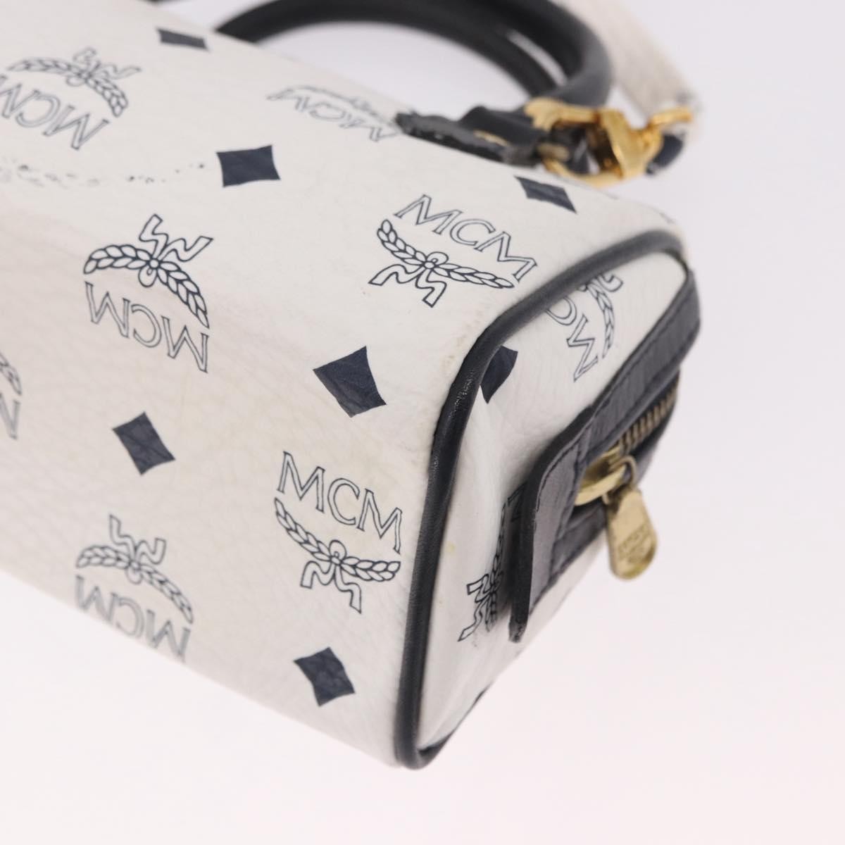 MCM Visetos Leather White Leather Handbag (Pre-Owned)