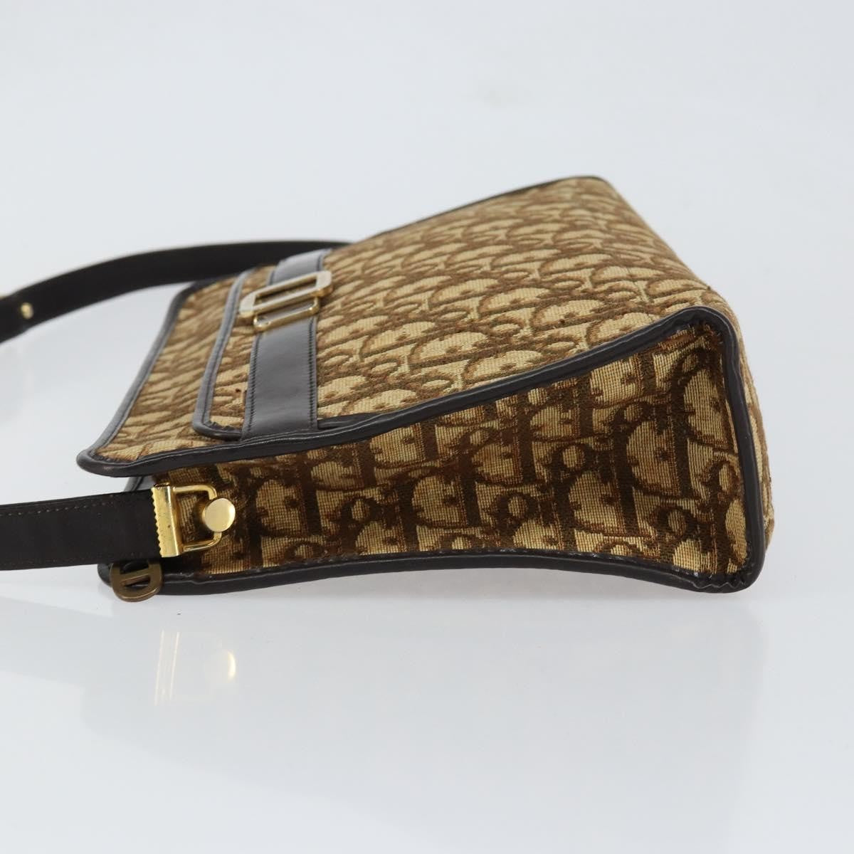 Christian Dior Trotter Shoulder Canvas Beige Canvas Shoulder Bag Bag (Pre-Owned)