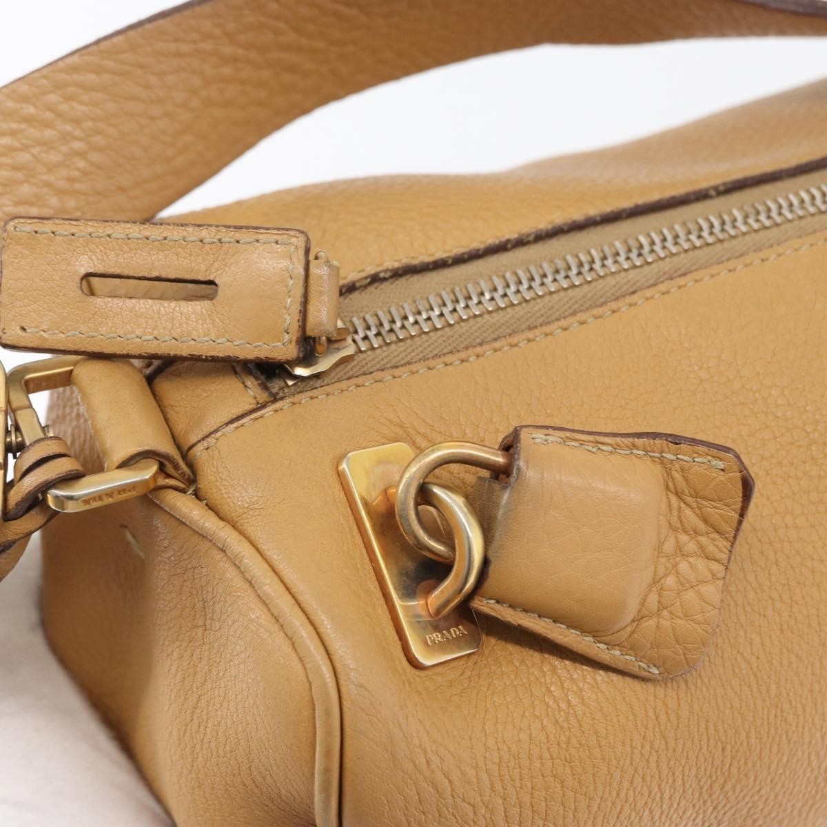 Prada Vintage Leather Brown Leather Shoulder Bag Bag (Pre-Owned)