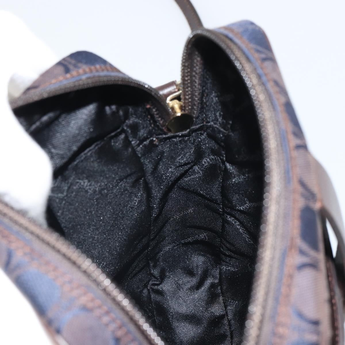 Salvatore Ferragamo Gancini Nylon Navy Nylon Shoulder Bag Bag (Pre-Owned)