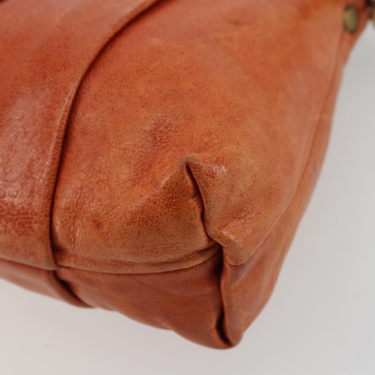 Chloe Heloise Zip Tote Leather Orange Leather Handbag (Pre-Owned)