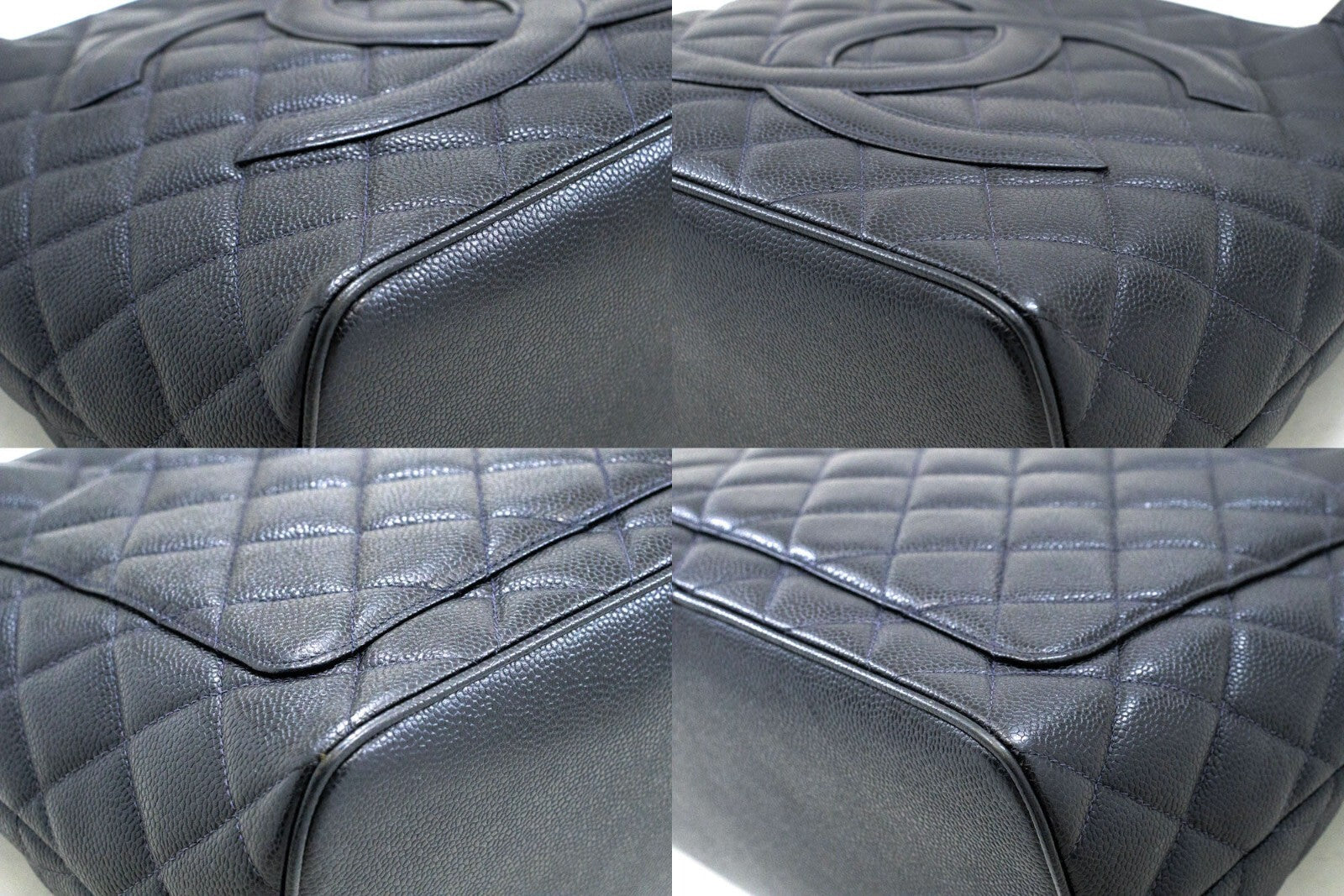 Chanel Medallion Tote Quilted Caviar Black Leather Tote Bag Bag (Pre-Owned)