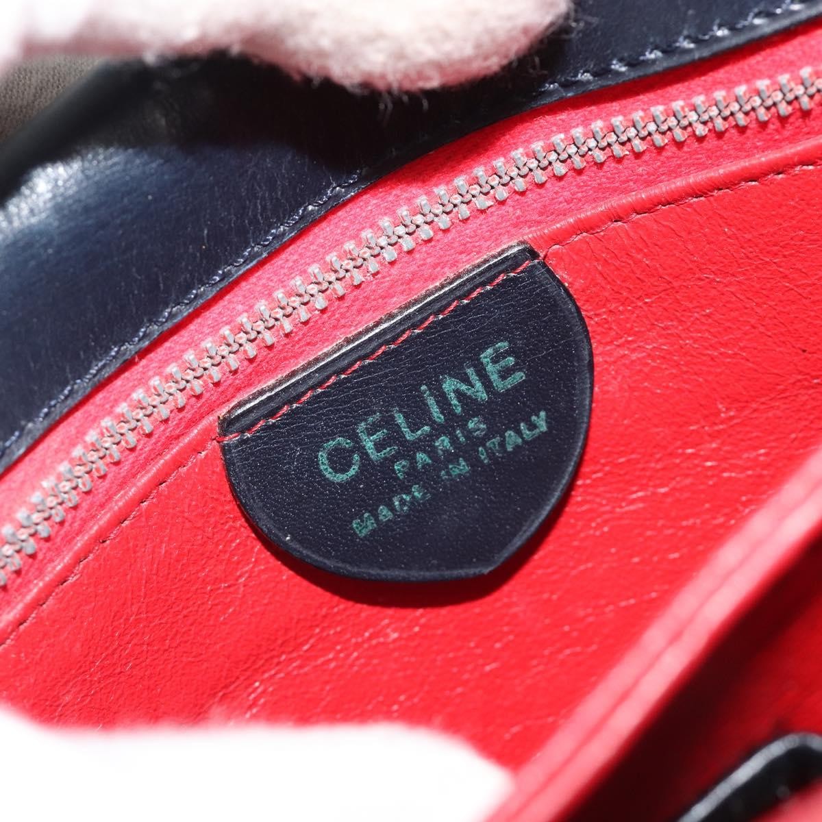 Celine Flap Shoulder Leather Navy Leather Shoulder Bag Bag (Pre-Owned)