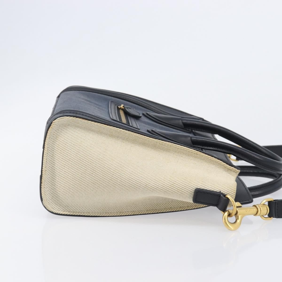 Celine Tricolor Luggage Canvas And Leather Navy Canvas Handbag (Pre-Owned)