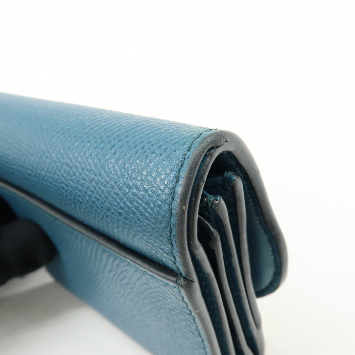 Christian Dior Saddle Flap Leather Blue Leather Wallets Accessory (Pre-Owned)