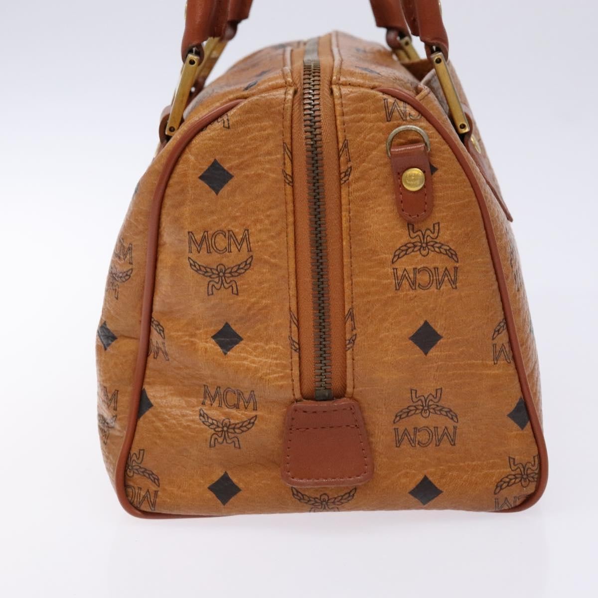 MCM Visetos Logogramme Canvas And Leather Brown Pvc Handbag (Pre-Owned)
