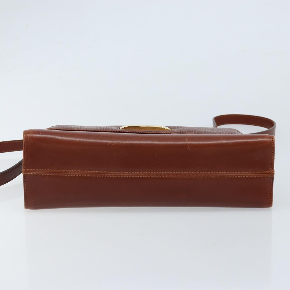 Salvatore Ferragamo Gancini Leather Brown Leather Shoulder Bag Bag (Pre-Owned)