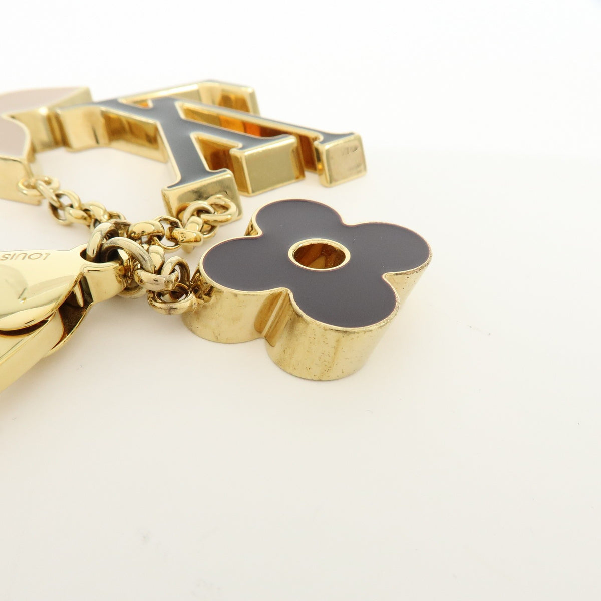 Louis Vuitton Fleur De Monogram Bag Charm Metal Gold Metal Charms And Keychains Accessory (Pre-Owned)