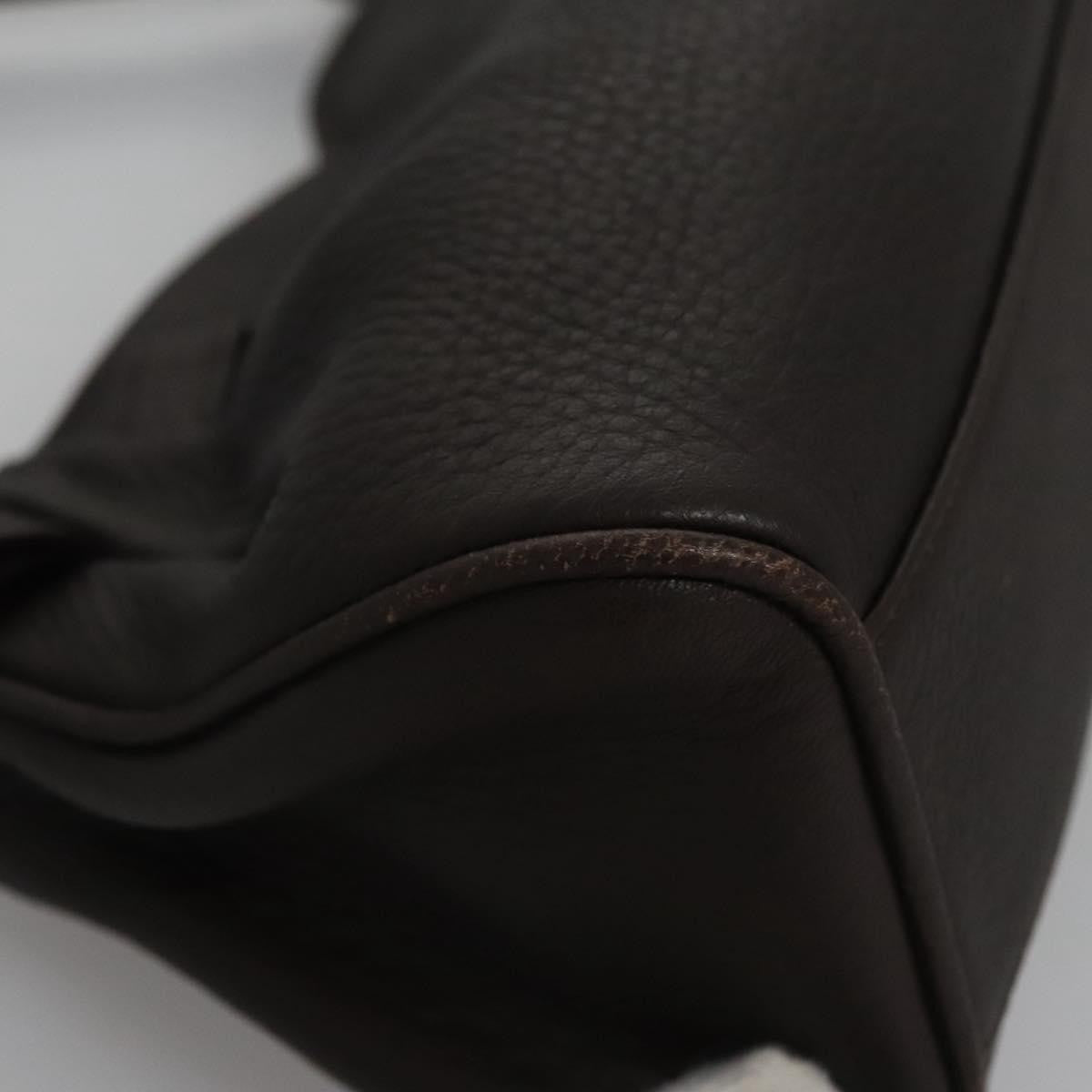 Bvlgari Handbag Leather Brown Leather Handbag (Pre-Owned)