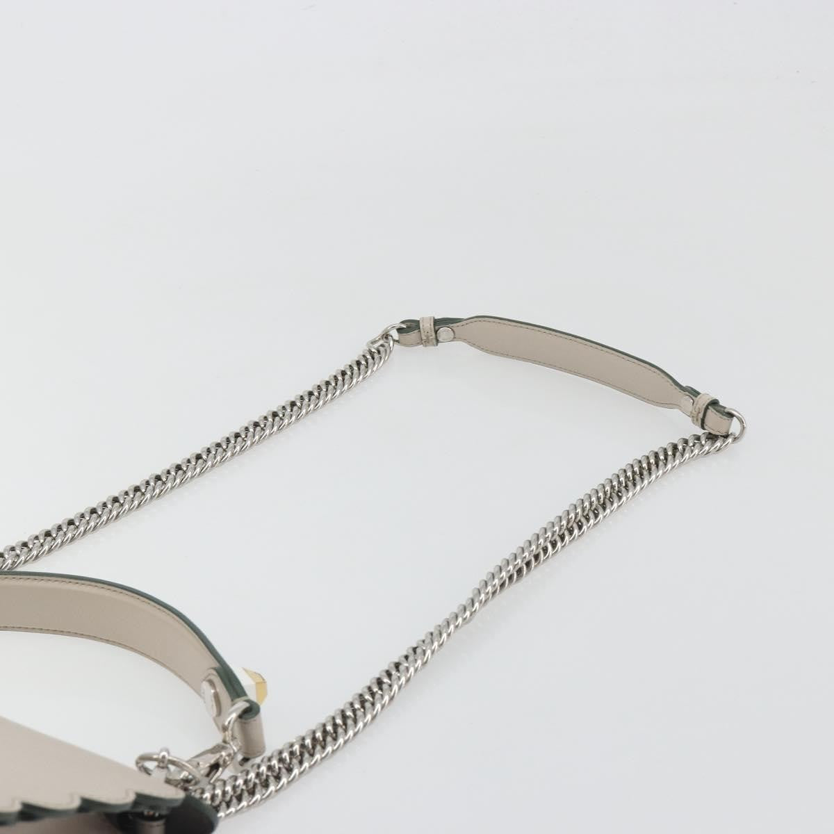 Fendi Kan I Leather Gray Leather Shoulder Bag Bag (Pre-Owned)