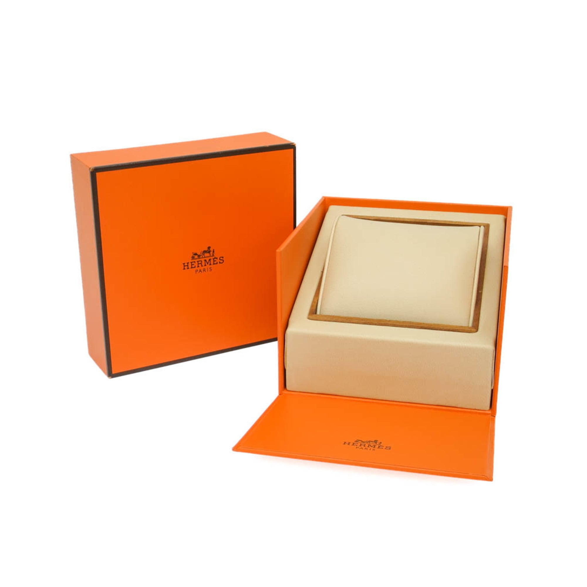Hermes Cape Cod Dual Time Quartz Stainless Steel And Leather Watch (Pre-Owned)