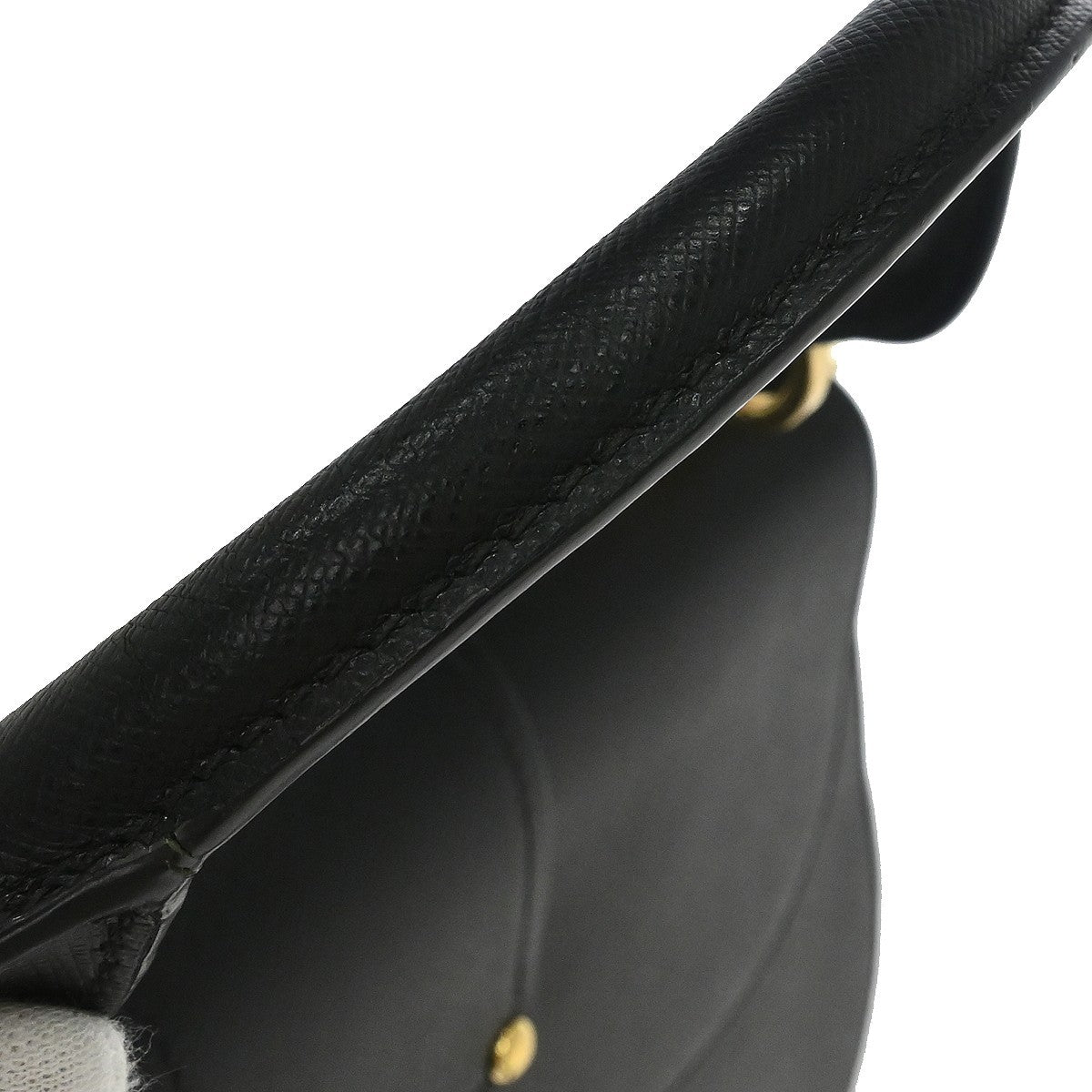 Prada Sidonie Saffiano Black Leather Handbag (Pre-Owned)