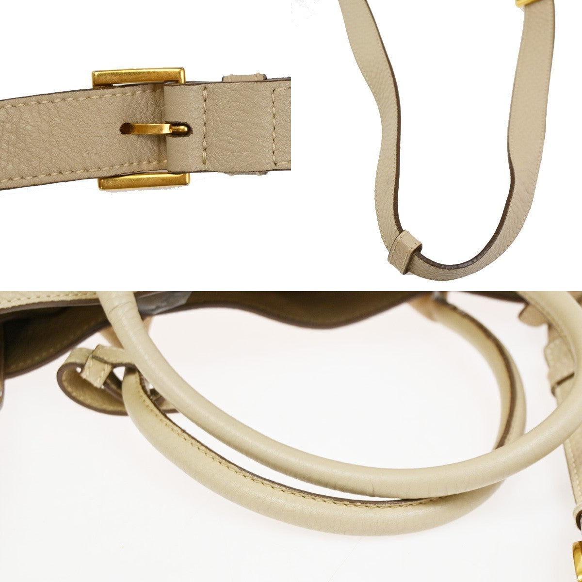 Prada Convertible Open Shopping Tote Vitello Daino Beige Leather Tote Bag Bag (Pre-Owned)