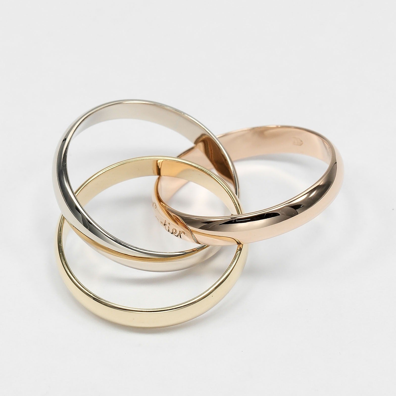 Cartier Trinity 18K Tricolor Gold Gold Yellow_Gold Ring Jewelry (Pre-Owned)
