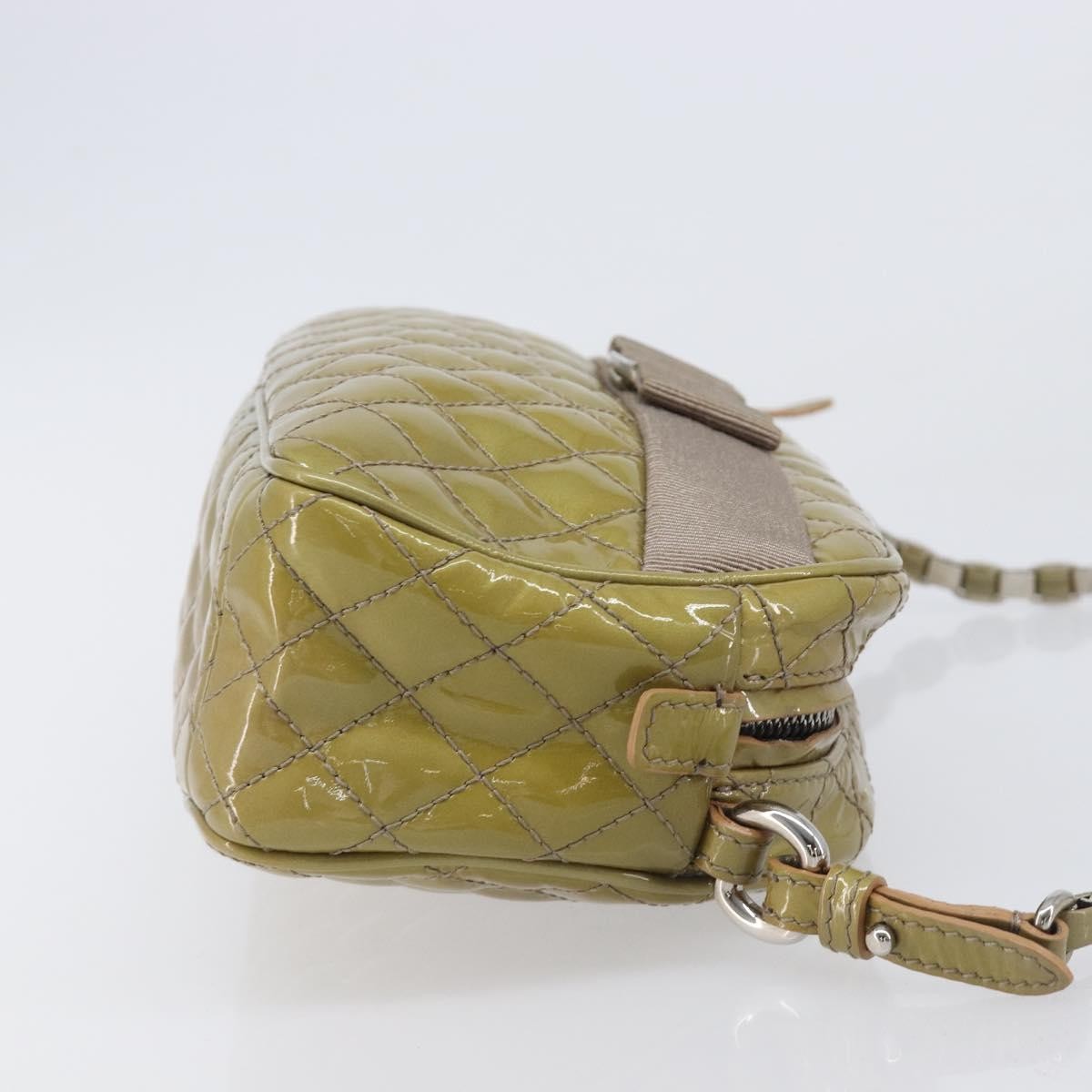 Salvatore Ferragamo Vala Patent Leather Green Patent_Leather Shoulder Bag Bag (Pre-Owned)