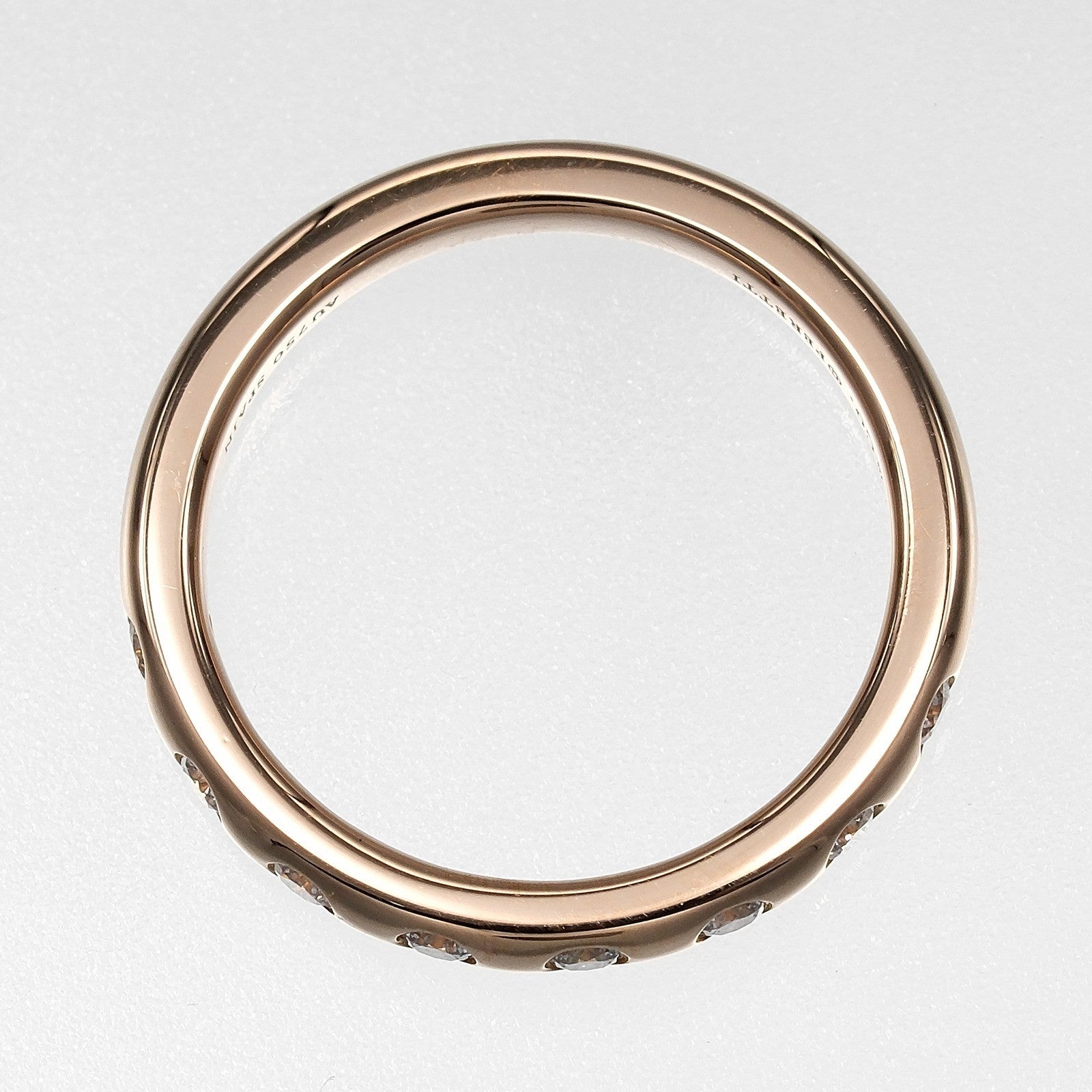 Tiffany & Co. Stacking Band Ring With 8 Diamonds 18K Pink Gold With Diamonds Gold Pink_Gold Ring Jewelry (Pre-Owned)