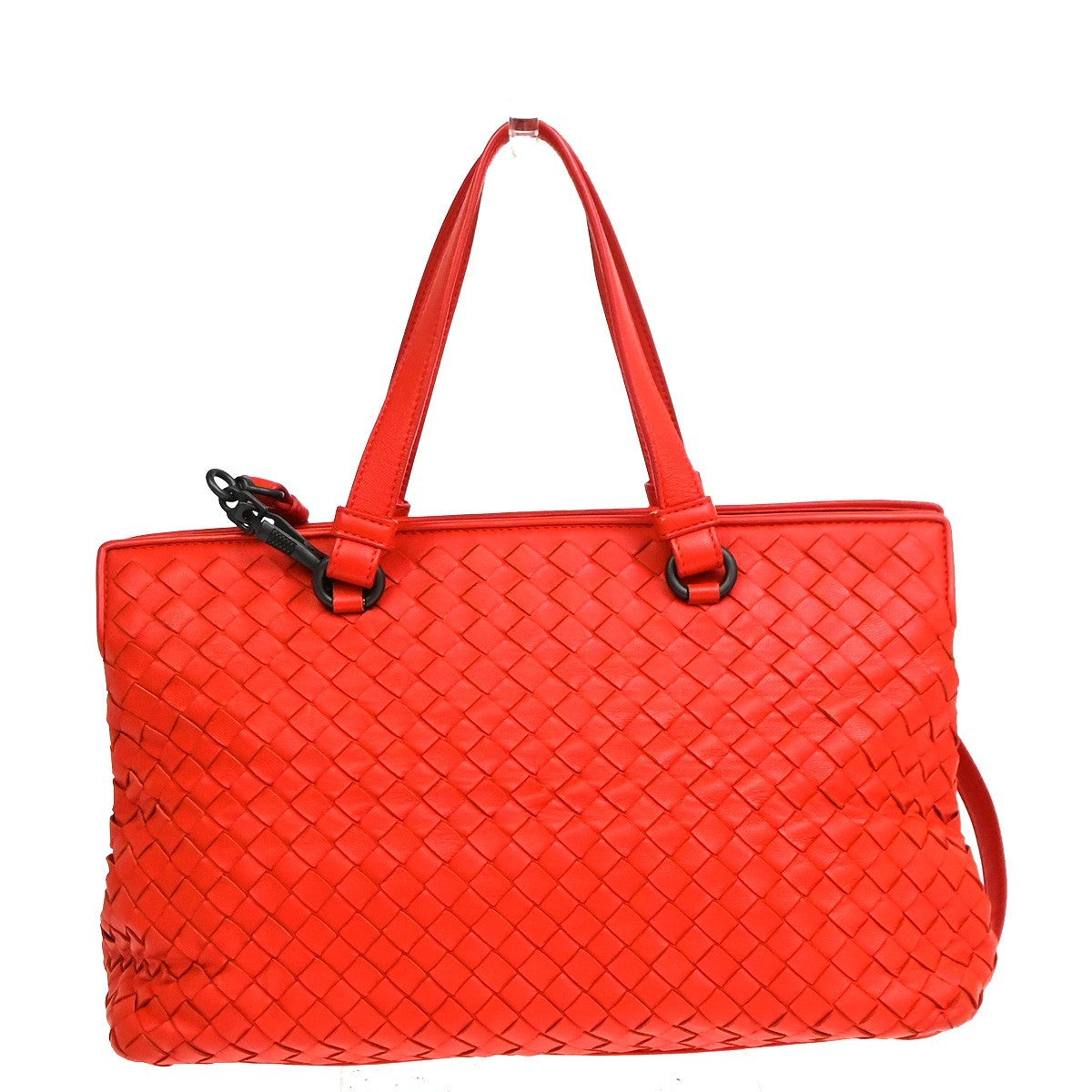 Bottega Veneta 2-Pocket Convertible Intrecciato Nappa Red Leather Tote Bag Bag (Pre-Owned)