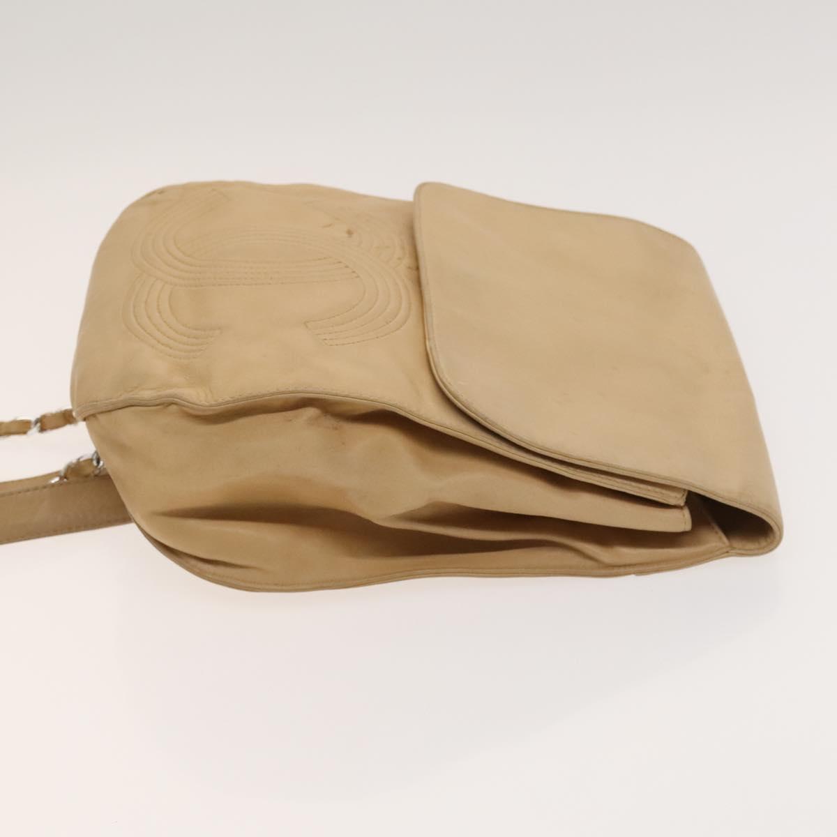 Chanel Cc Beige Leather Backpack Bag (Pre-Owned)