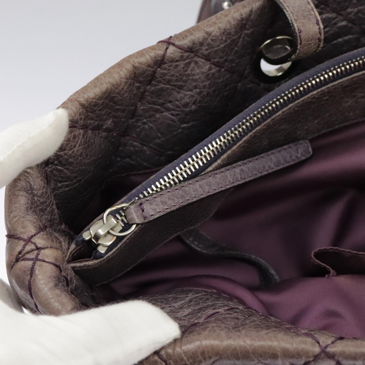Chanel Shopping Purple Leather Tote Bag (Pre-Owned)