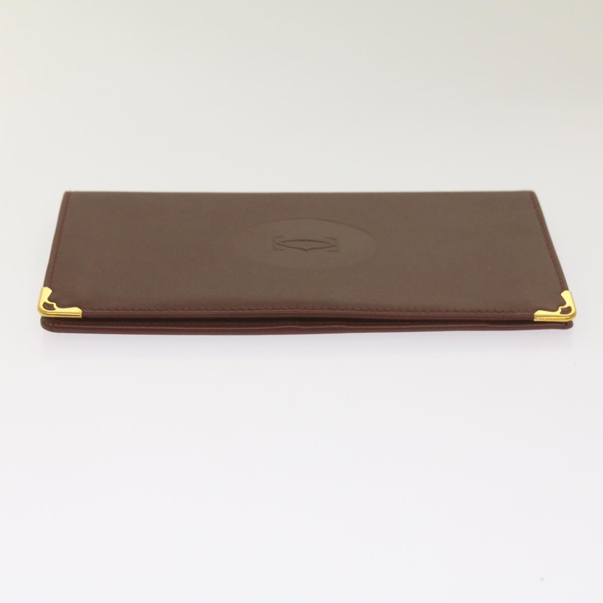 Cartier Must De Cartier Burgundy Leather Wallet  (Pre-Owned)