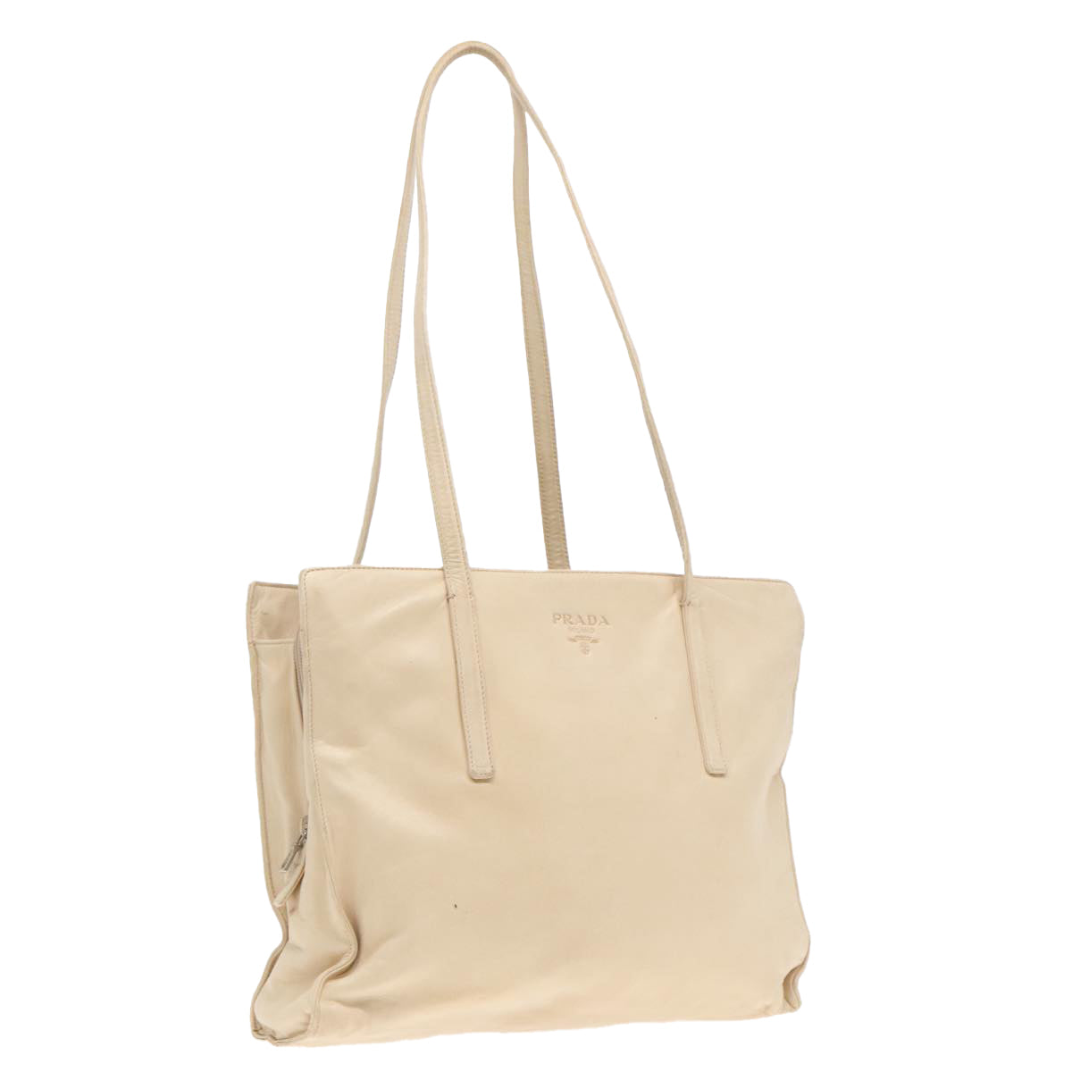 Prada Beige Leather Shoulder Bag (Pre-Owned)
