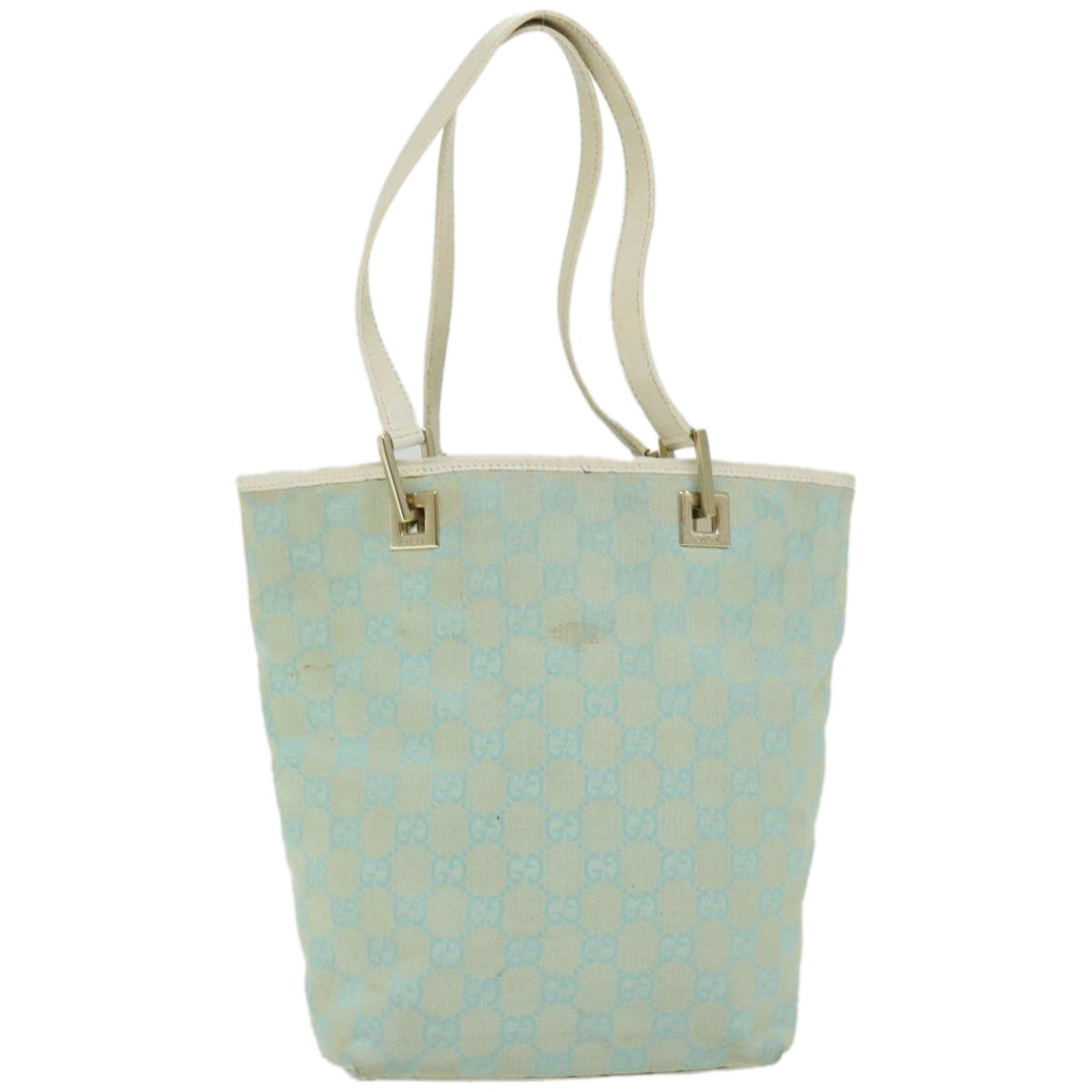 Gucci Gg Canvas Blue Canvas Handbag (Pre-Owned)