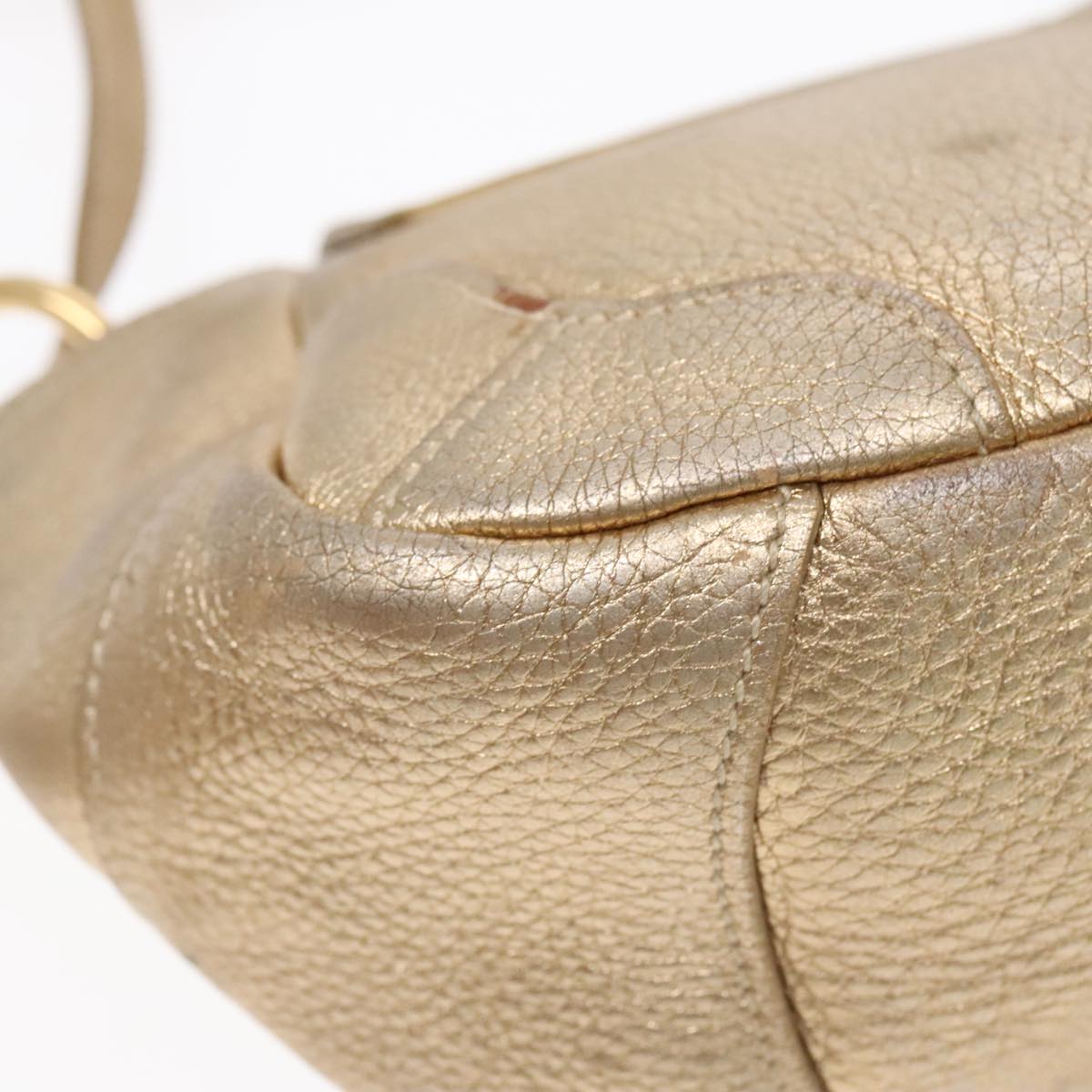 Prada Vitello Gold Leather Shoulder Bag (Pre-Owned)