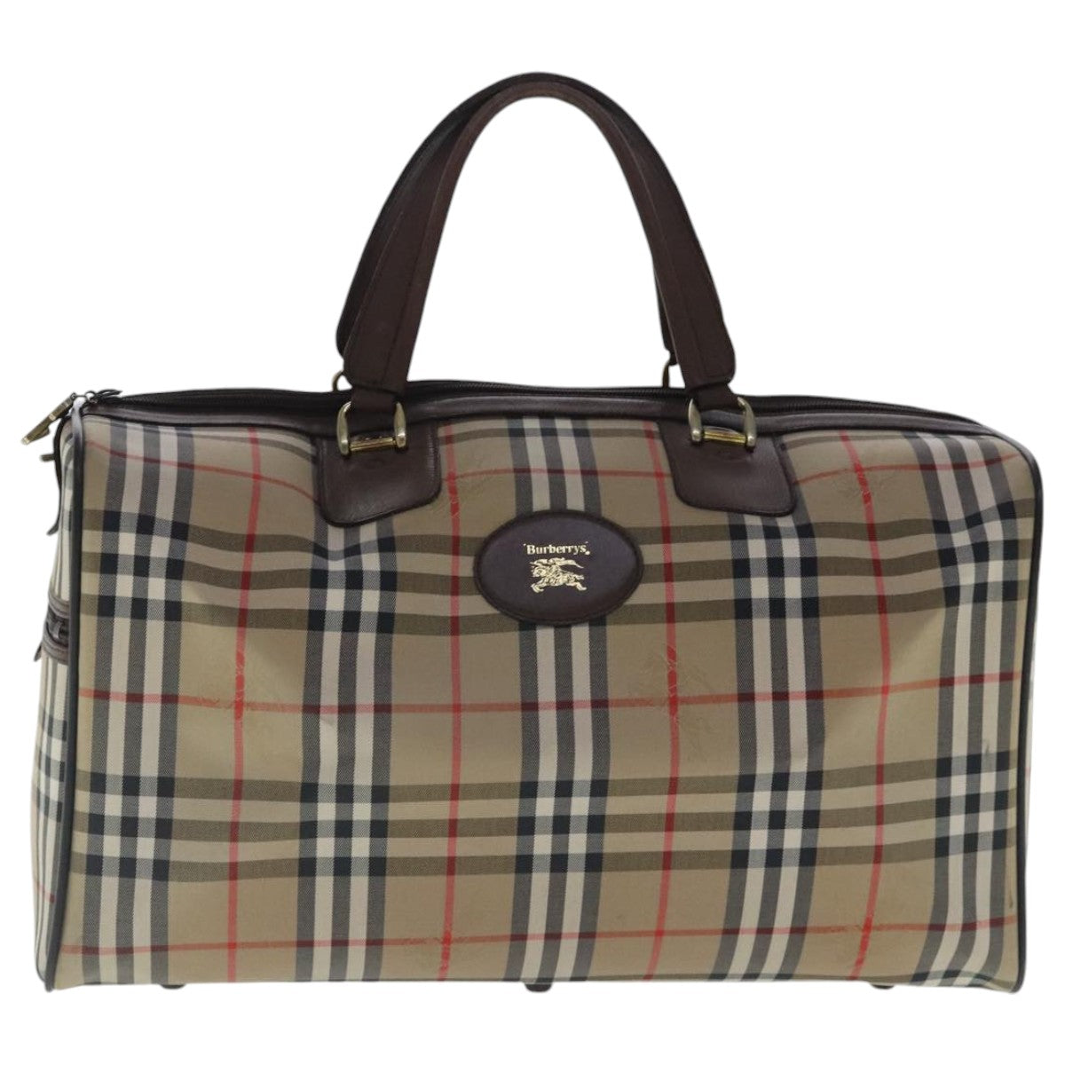 Burberry Nova Check Beige Canvas Travel Bag (Pre-Owned)