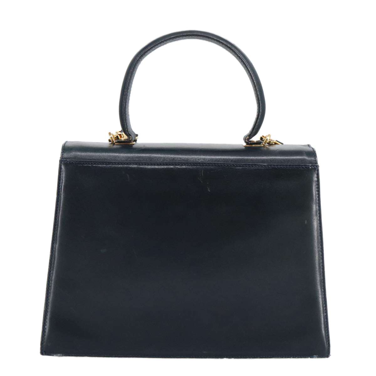Salvatore Ferragamo Gancini Navy Leather Handbag (Pre-Owned)