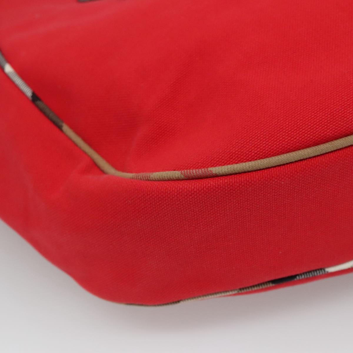 Burberry Nova Check Red Canvas Tote Bag (Pre-Owned)