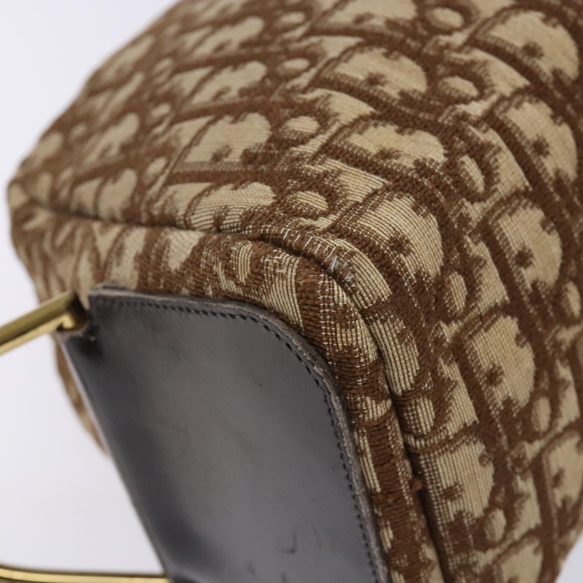 Dior Trotter Brown,Gold Canvas Shoulder Bag (Pre-Owned)