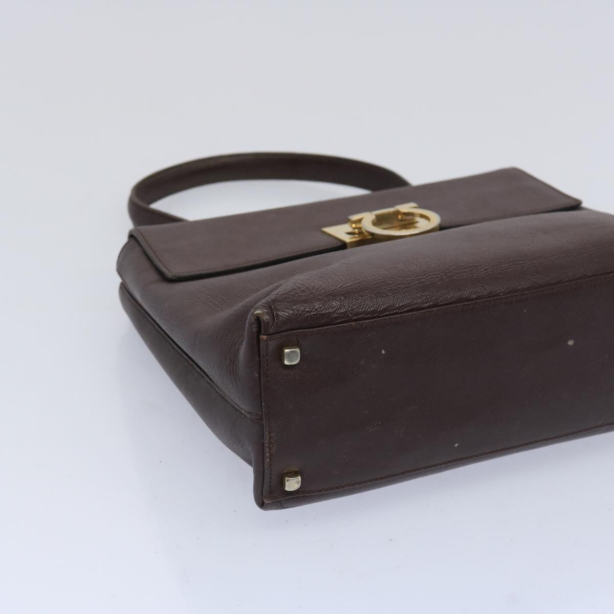 Salvatore Ferragamo Gancini Brown Leather Handbag (Pre-Owned)