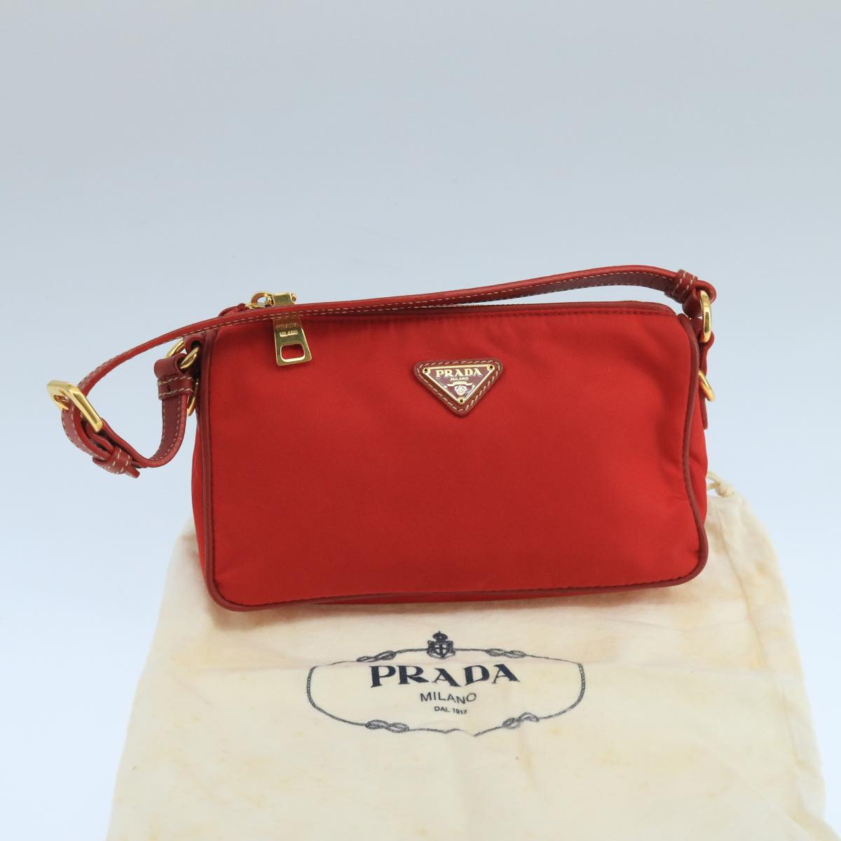 Prada Re-Nylon Red Synthetic Shoulder Bag (Pre-Owned)