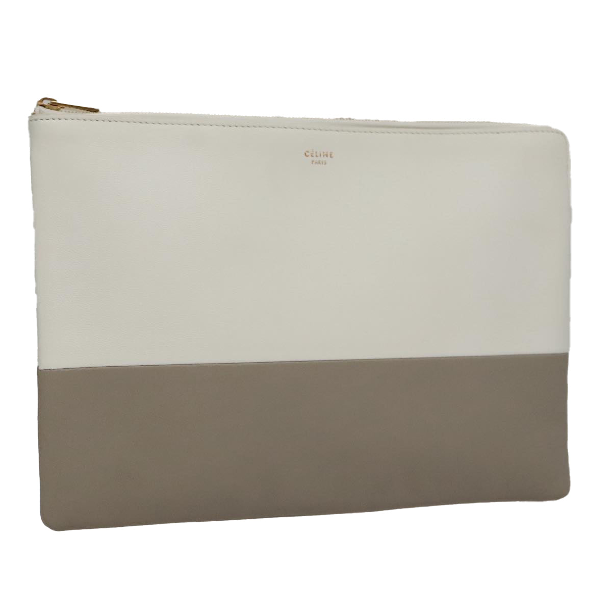 Céline White Leather Clutch Bag (Pre-Owned)