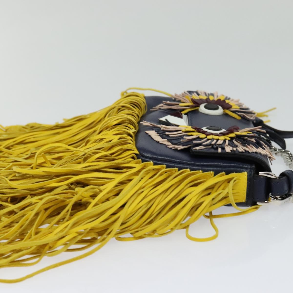Fendi Monster Navy Leather Shoulder Bag (Pre-Owned)