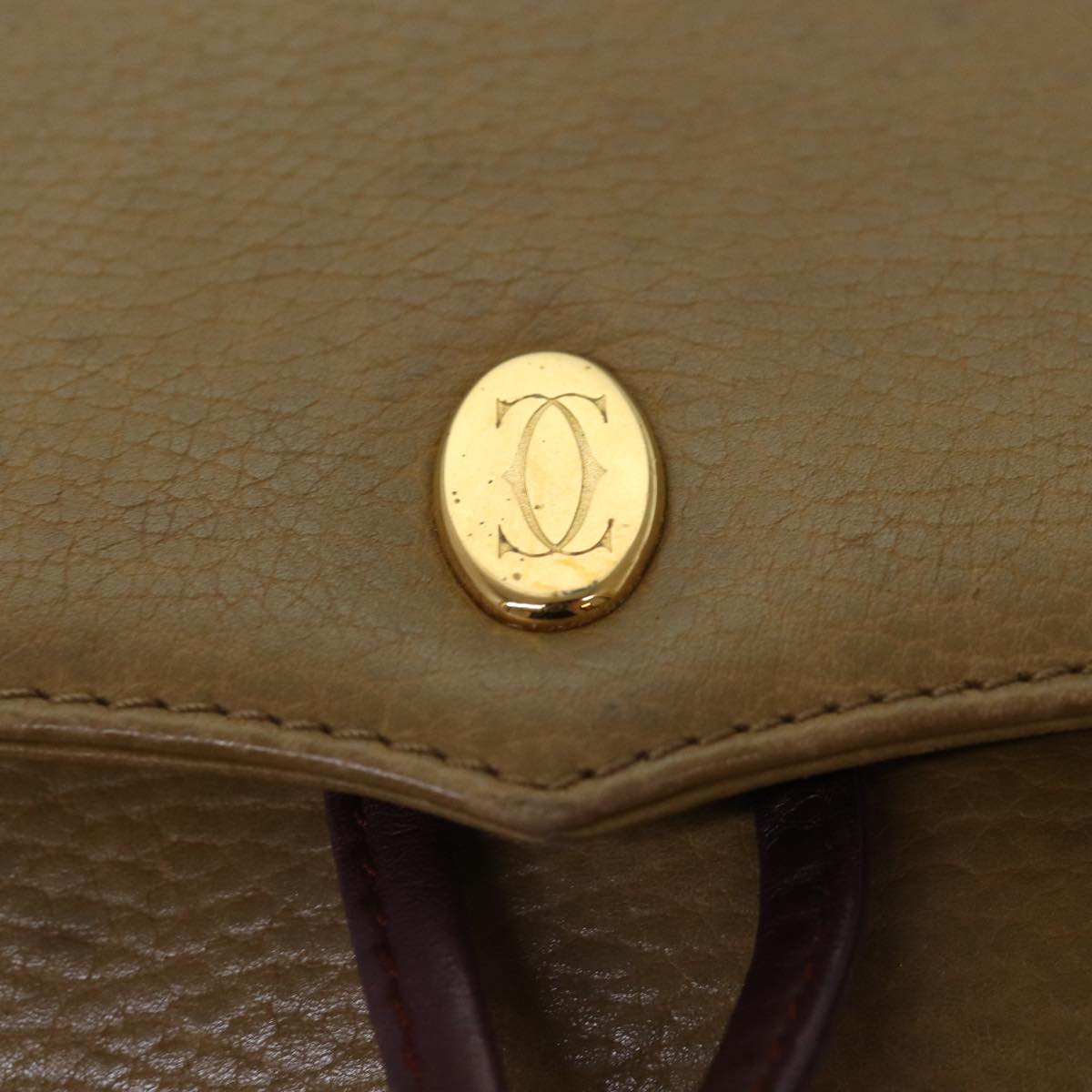 Cartier Must De Cartier Beige Leather Shoulder Bag (Pre-Owned)