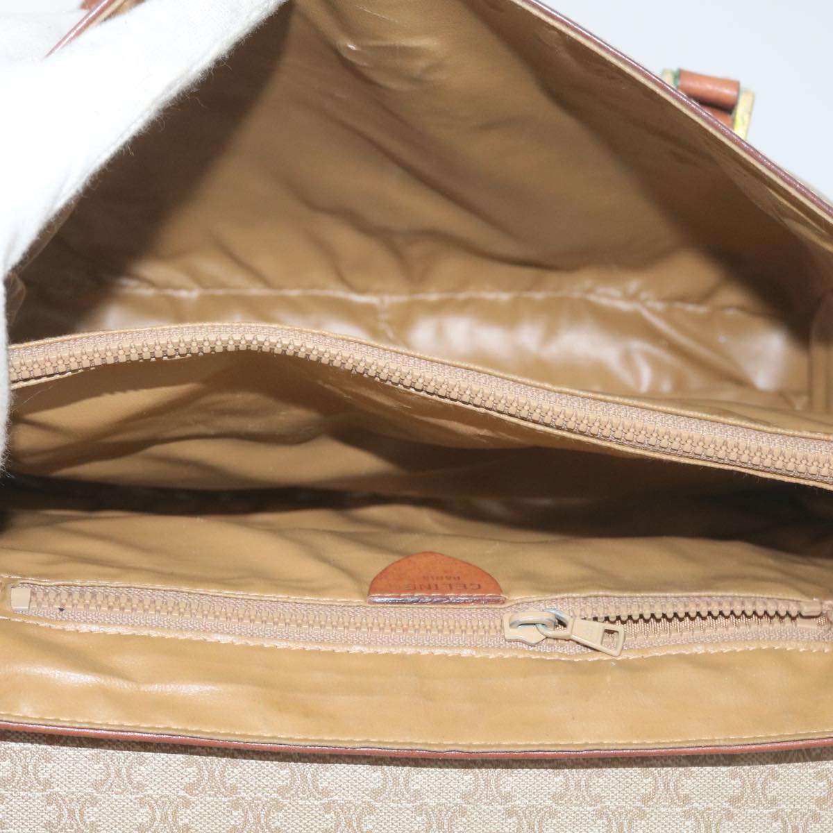 Céline Macadam Beige Canvas Shoulder Bag (Pre-Owned)