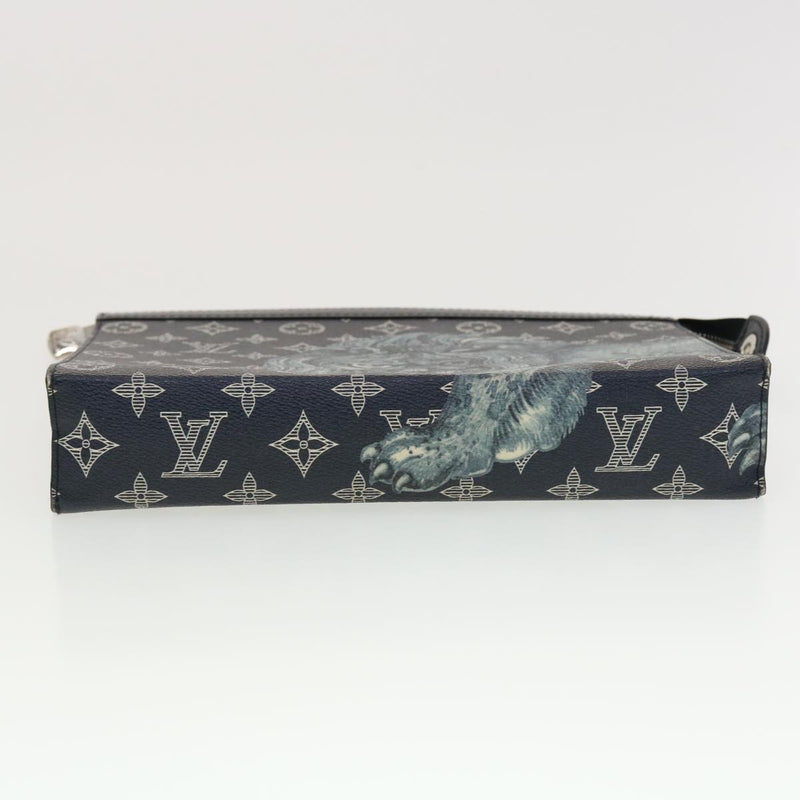 Louis Vuitton Pochette Voyage Navy Canvas Clutch Bag (Pre-Owned)