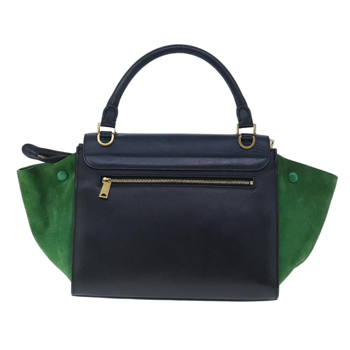Céline Trapèze Green Suede Handbag (Pre-Owned)