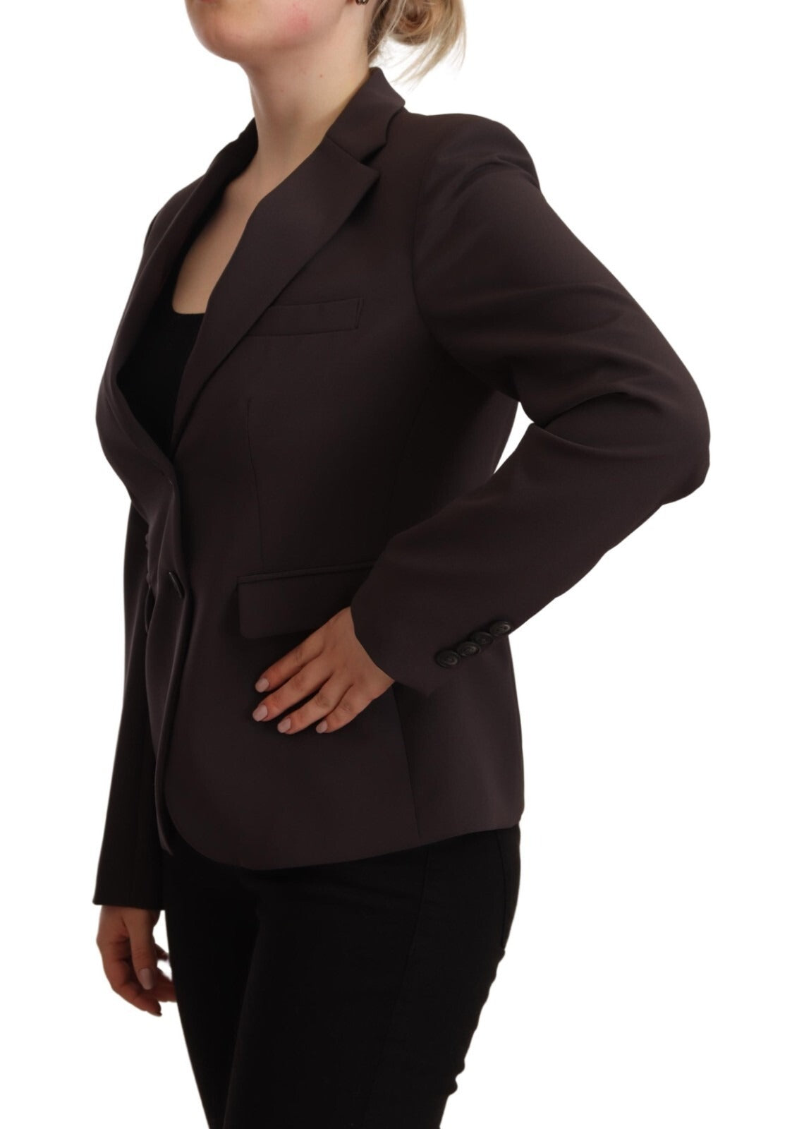 F.IT Brown Long Sleeve Single Breasted Women Jacket Women's Blazer