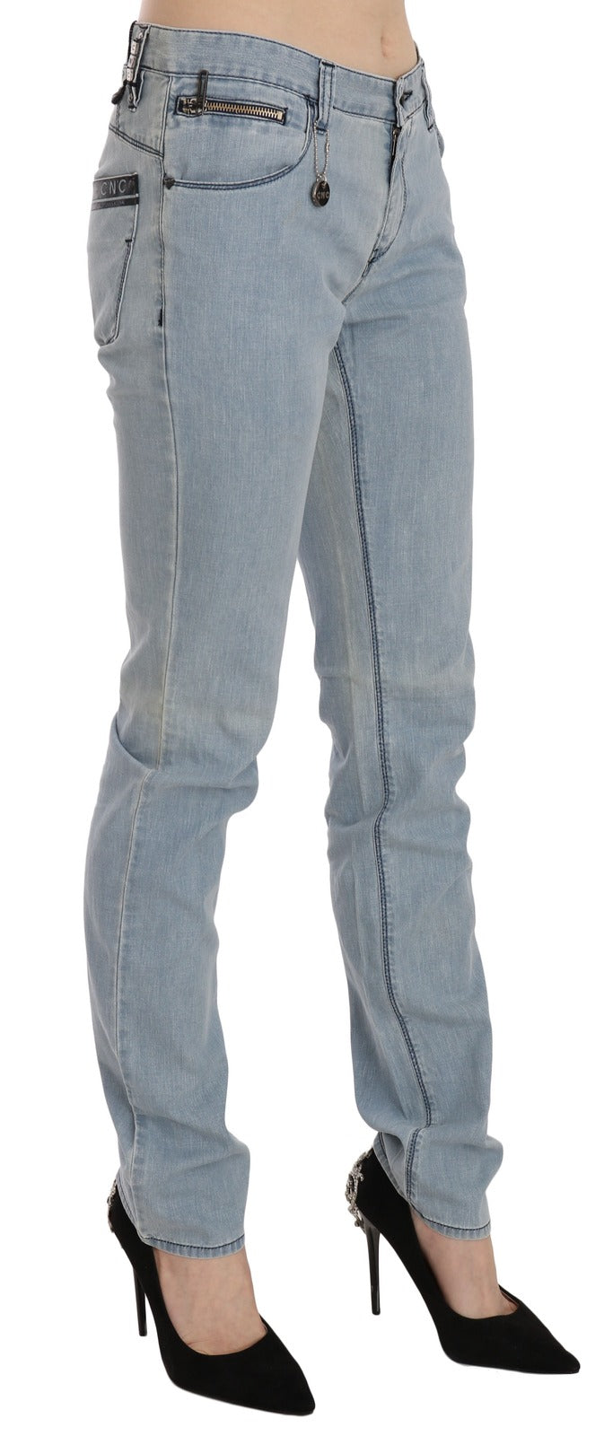 Costume National Light Blue Mid Waist Skinny Denim Women's Jeans