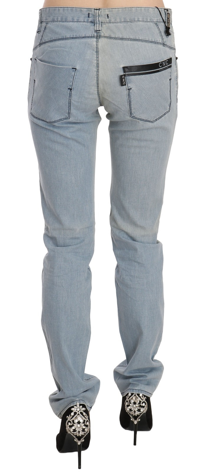 Costume National Light Blue Mid Waist Skinny Denim Women's Jeans