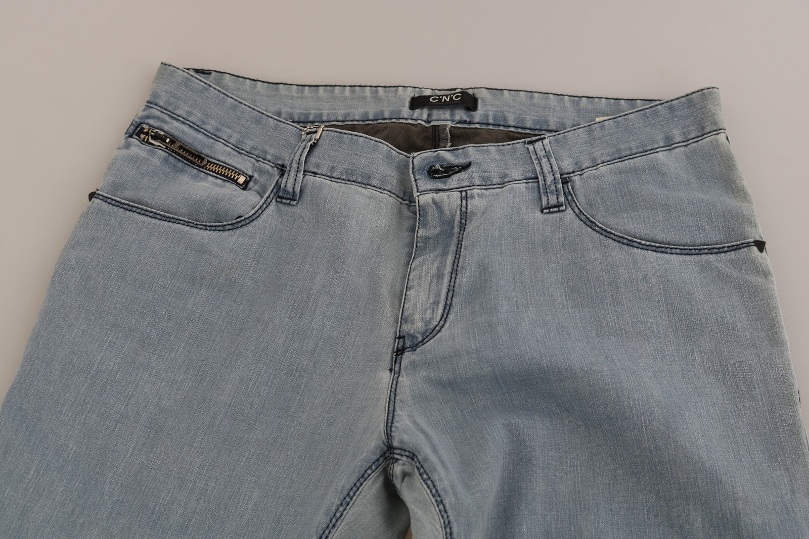 Costume National Light Blue Mid Waist Skinny Denim Women's Jeans