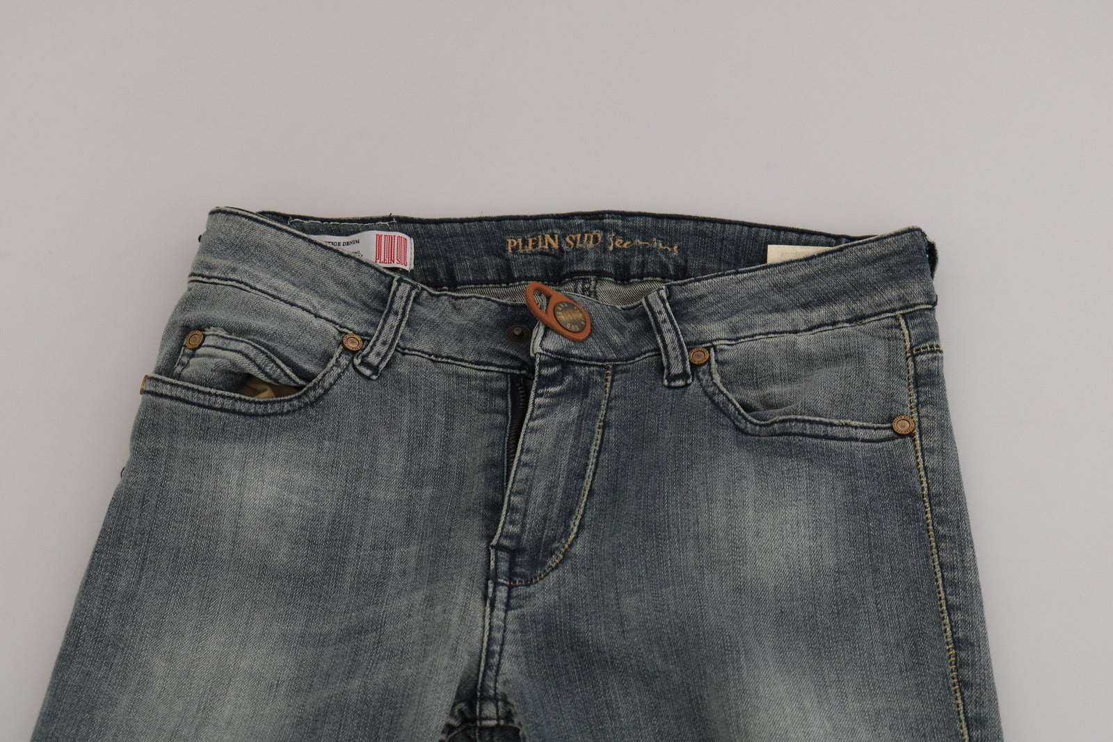 PLEIN SUD Blue Washed Low Waist Slim Fit Skinny Denim Casual Women's Jeans