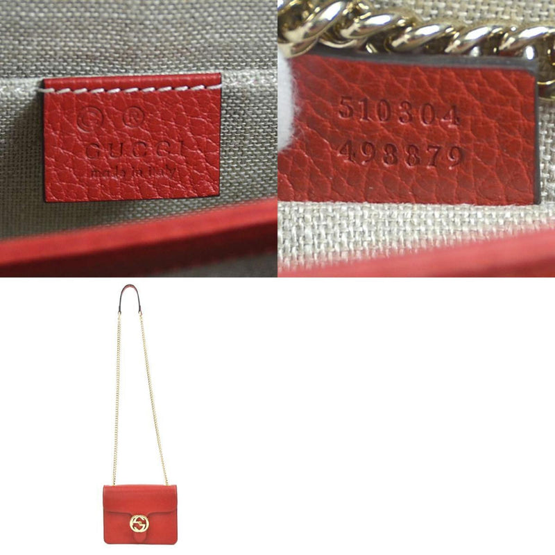 Gucci Red Leather Shopper Bag (Pre-Owned)