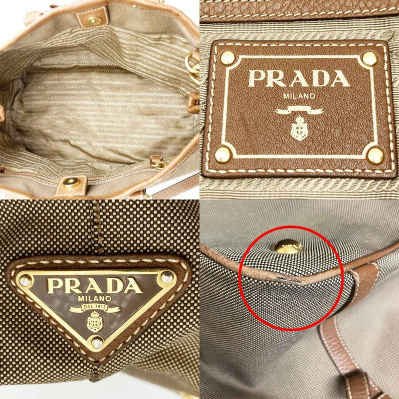 Prada Brown Canvas Handbag (Pre-Owned)