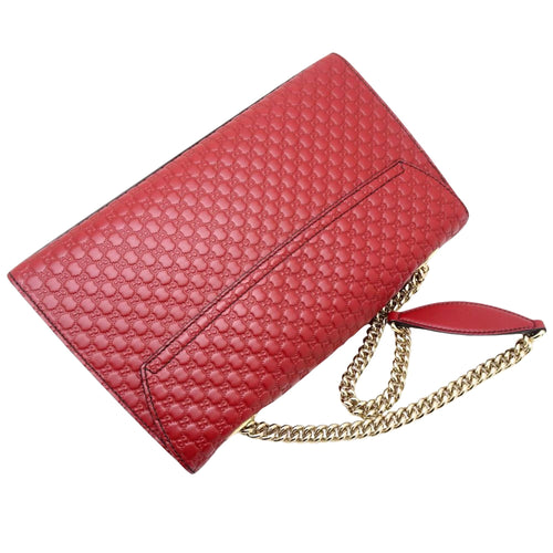 Gucci Micro Guccissima Red Leather Shoulder Bag (Pre-Owned)